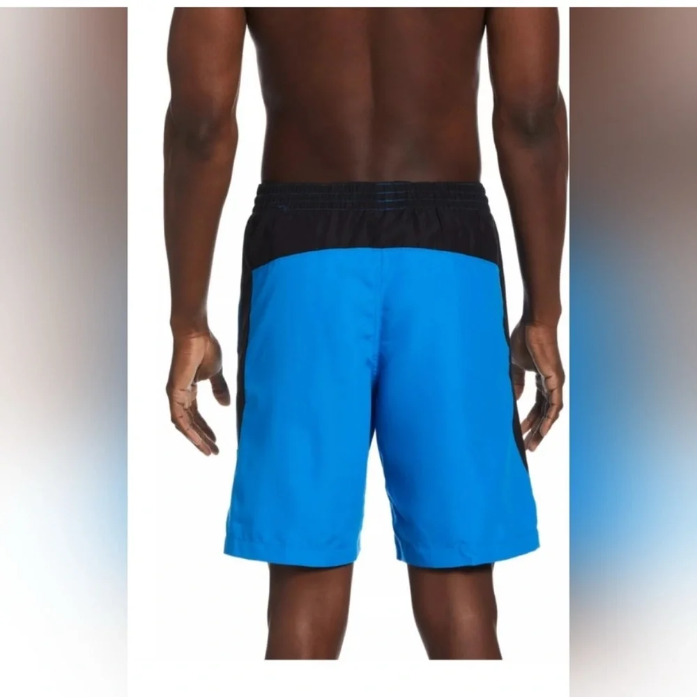 Nike Men's 8” Core Contend Volley Swim Trunks Small Blue Black - Picture 2 of 9